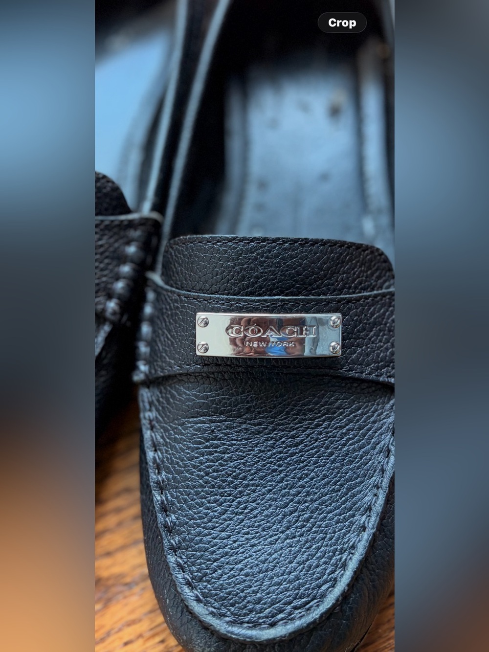 Coach Fredrica Black Leather Driving Loafers 9.5